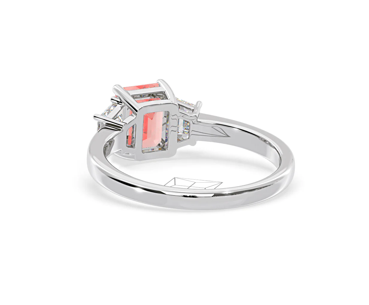 Erika Pink Lab Diamond 1.70ct Emerald Cut Ring in 18K White Gold - Elara Collection - Image 41