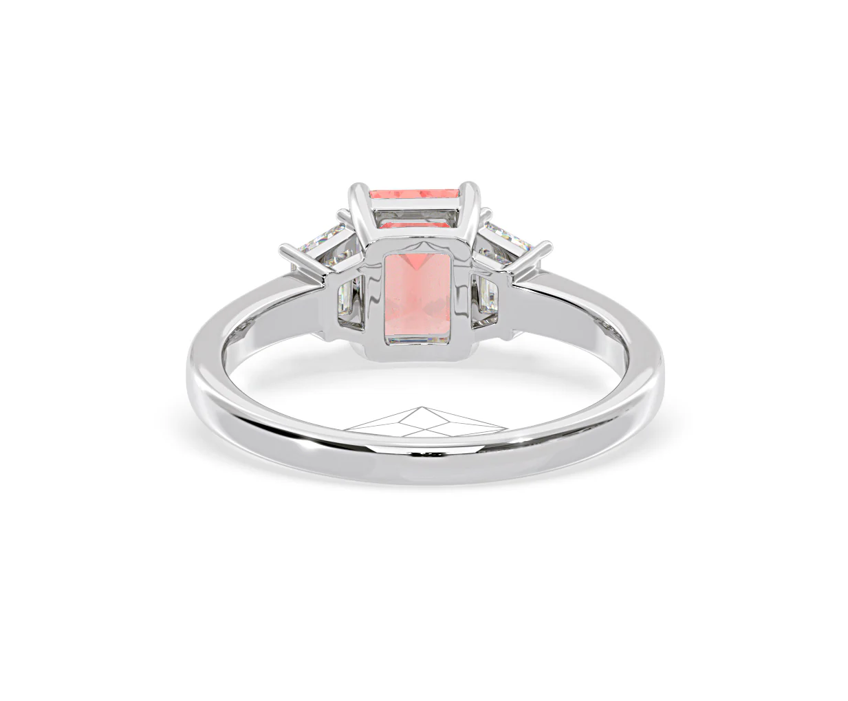 Erika Pink Lab Diamond 1.70ct Emerald Cut Ring in 18K White Gold - Elara Collection - Image 46