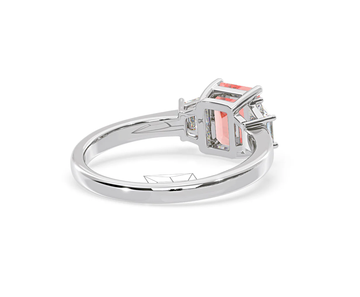 Erika Pink Lab Diamond 1.70ct Emerald Cut Ring in 18K White Gold - Elara Collection - Image 54