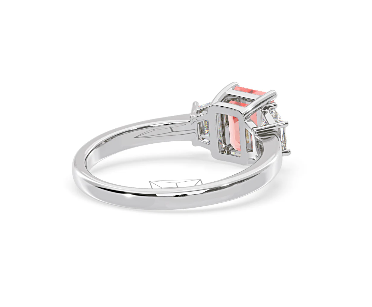 Erika Pink Lab Diamond 1.70ct Emerald Cut Ring in 18K White Gold - Elara Collection - Image 55