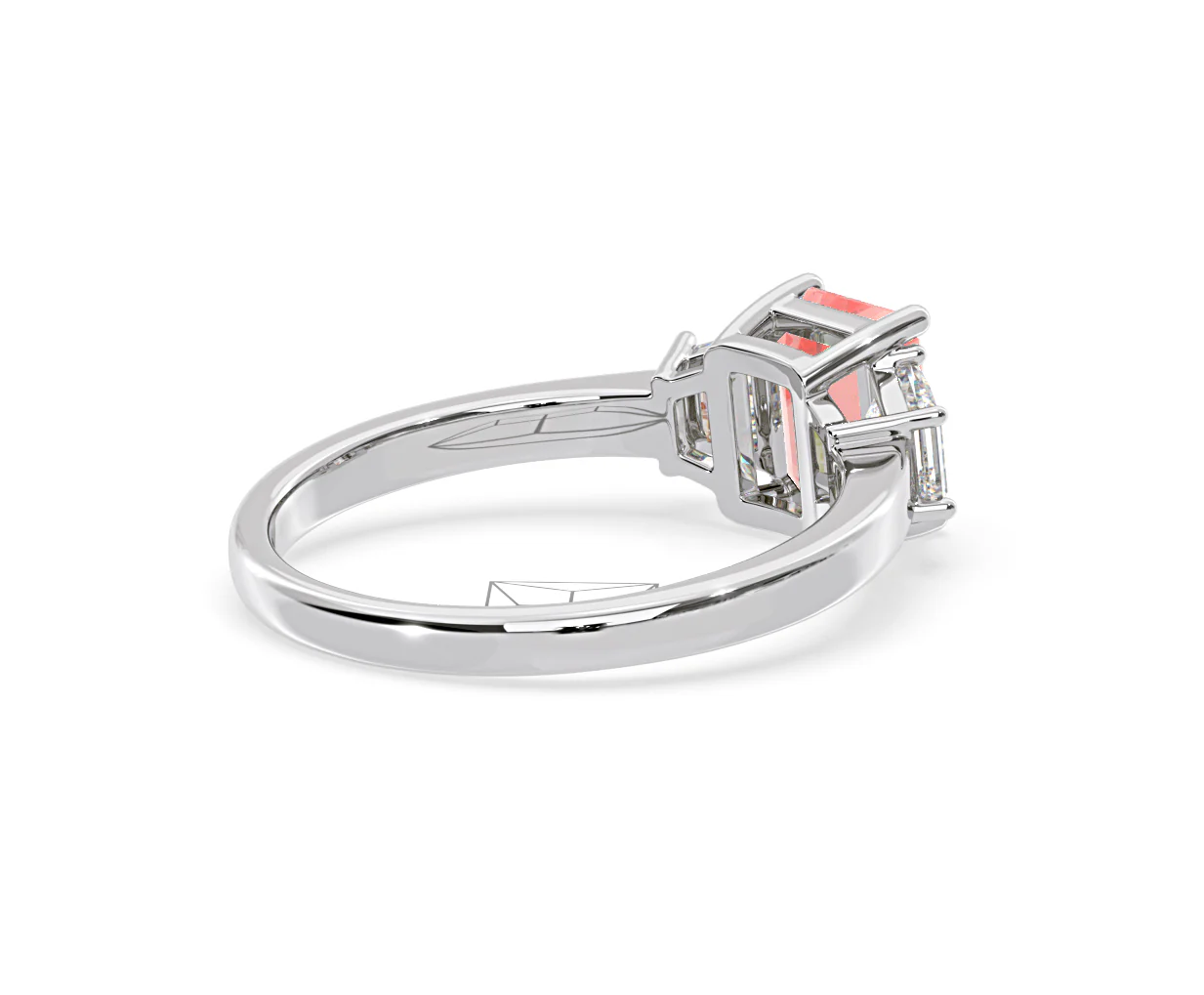 Erika Pink Lab Diamond 1.70ct Emerald Cut Ring in 18K White Gold - Elara Collection - Image 57