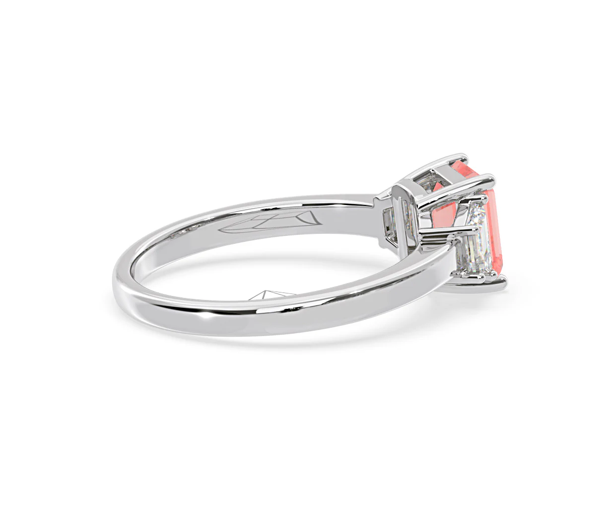 Erika Pink Lab Diamond 1.70ct Emerald Cut Ring in 18K White Gold - Elara Collection - Image 62