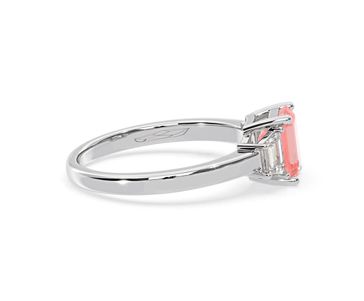 Erika Pink Lab Diamond 1.70ct Emerald Cut Ring in 18K White Gold - Elara Collection - Image 67