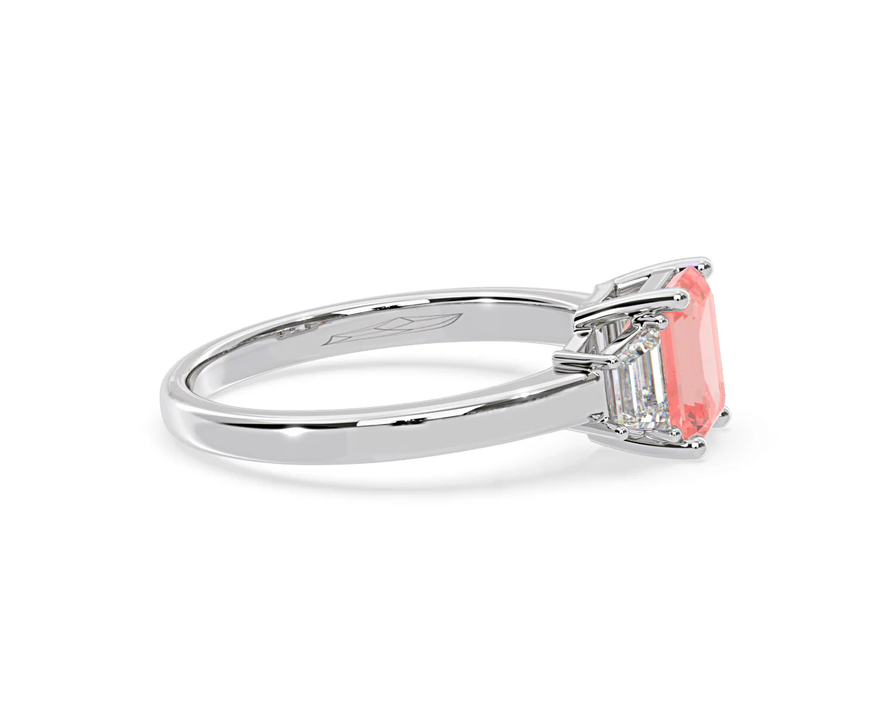 Erika Pink Lab Diamond 1.70ct Emerald Cut Ring in 18K White Gold - Elara Collection - Image 69