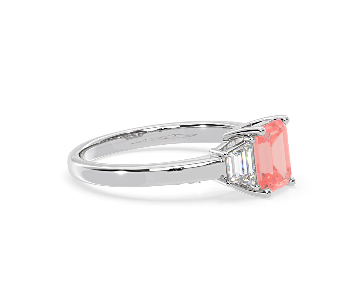 Erika Pink Lab Diamond 1.70ct Emerald Cut Ring in 18K White Gold - Elara Collection - Image 73