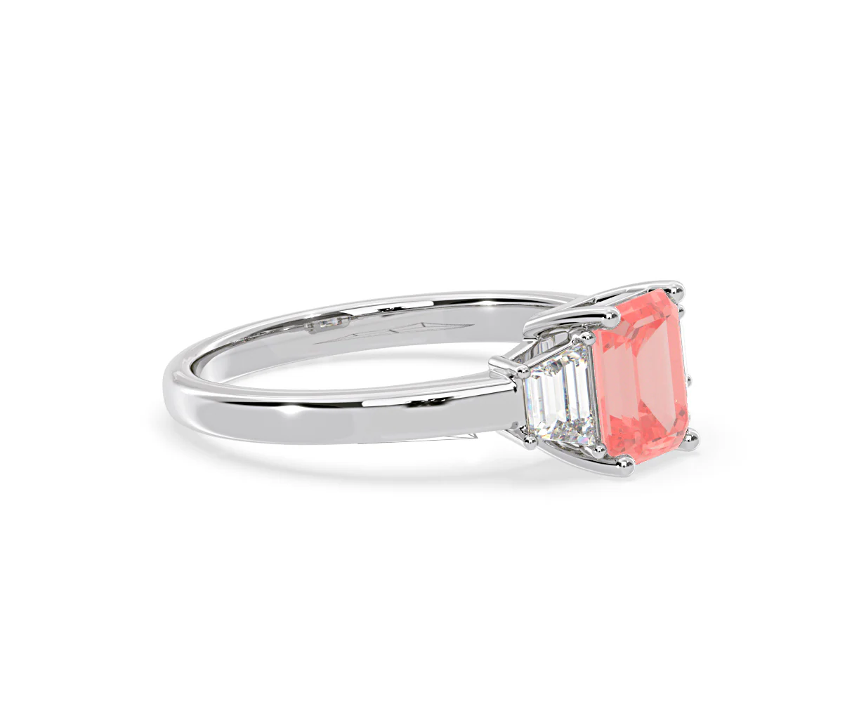 Erika Pink Lab Diamond 1.70ct Emerald Cut Ring in 18K White Gold - Elara Collection - Image 74