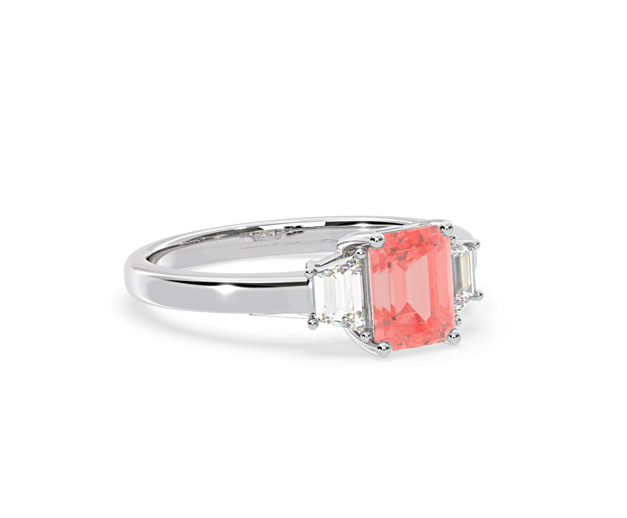 Erika Pink Lab Diamond 1.70ct Emerald Cut Ring in 18K White Gold - Elara Collection - Image 79