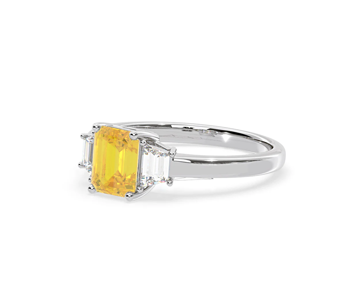 Erika Yellow Lab Diamond 1.70ct Emerald Cut Ring in 18K White Gold - Elara Collection - Image 15