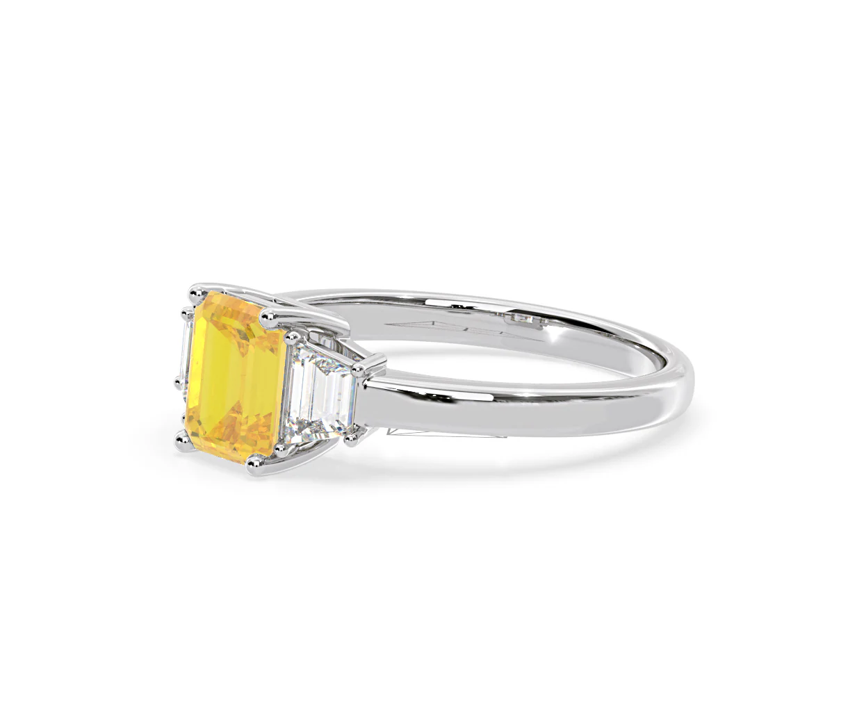 Erika Yellow Lab Diamond 1.70ct Emerald Cut Ring in 18K White Gold - Elara Collection - Image 18