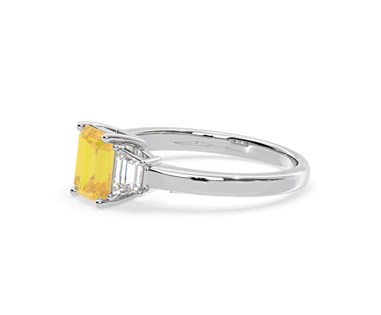 Erika Yellow Lab Diamond 1.70ct Emerald Cut Ring in 18K White Gold - Elara Collection - Image 20