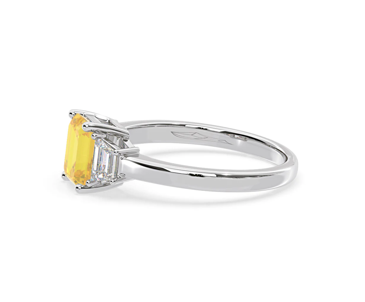 Erika Yellow Lab Diamond 1.70ct Emerald Cut Ring in 18K White Gold - Elara Collection - Image 23