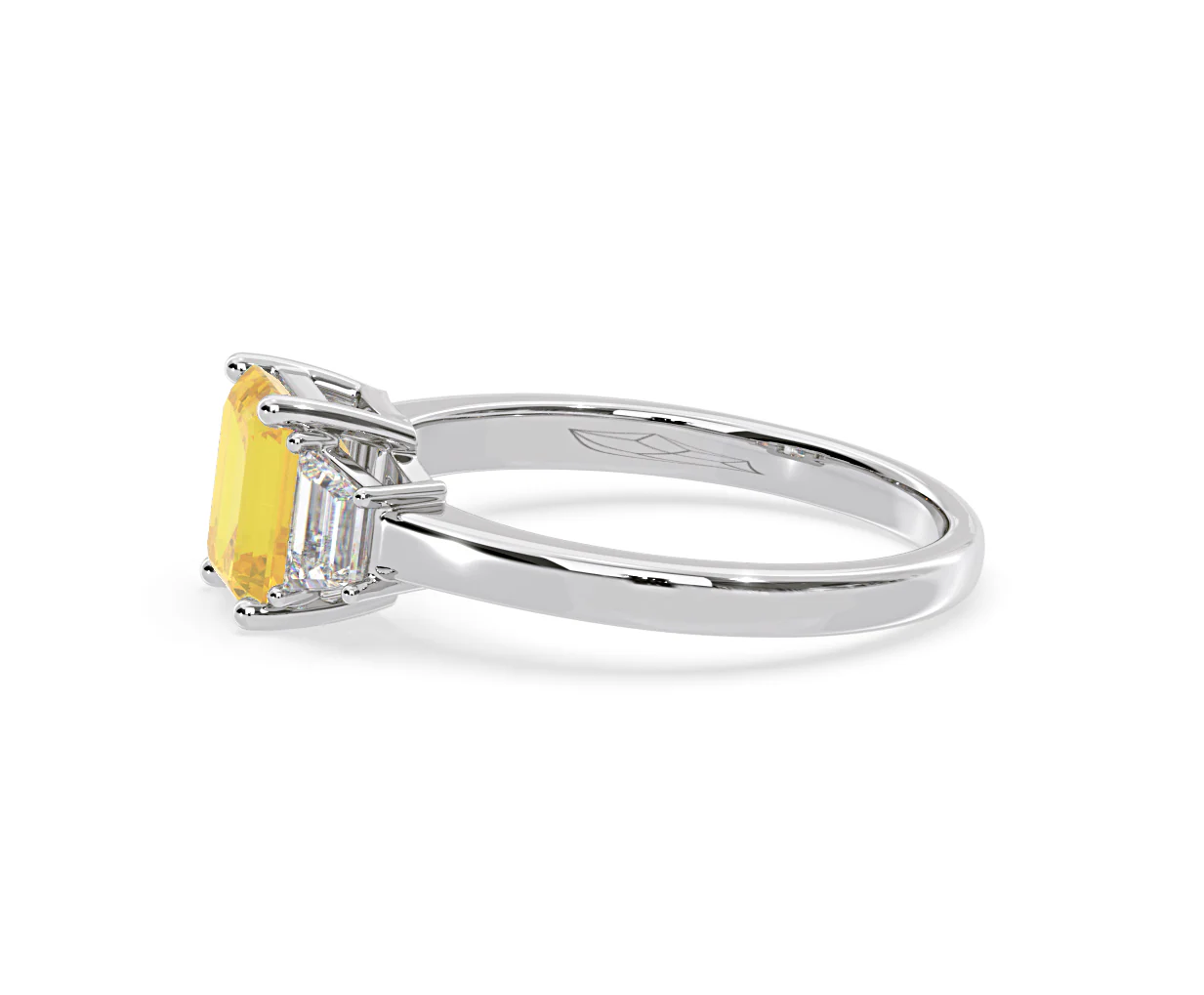 Erika Yellow Lab Diamond 1.70ct Emerald Cut Ring in 18K White Gold - Elara Collection - Image 24