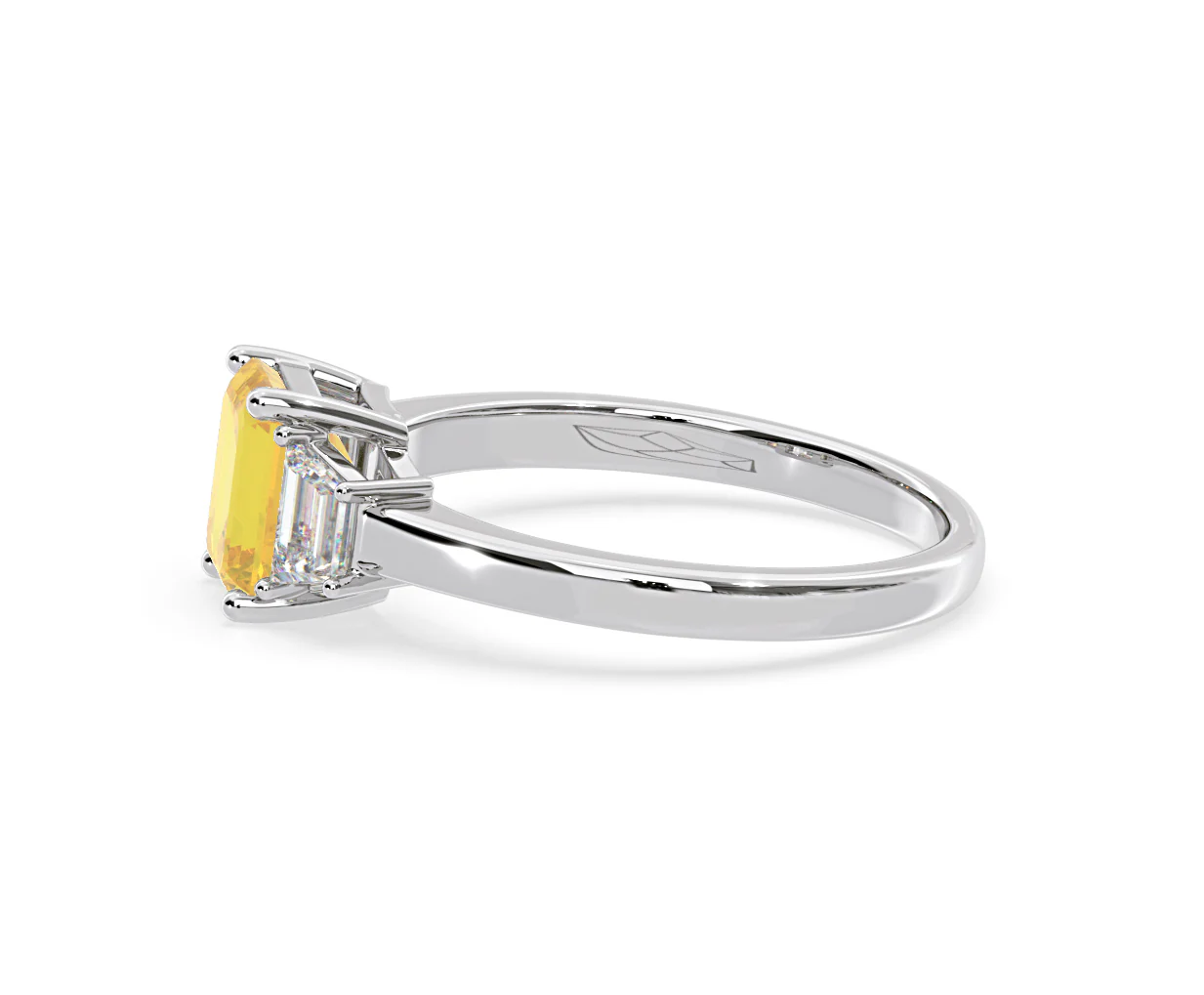 Erika Yellow Lab Diamond 1.70ct Emerald Cut Ring in 18K White Gold - Elara Collection - Image 25
