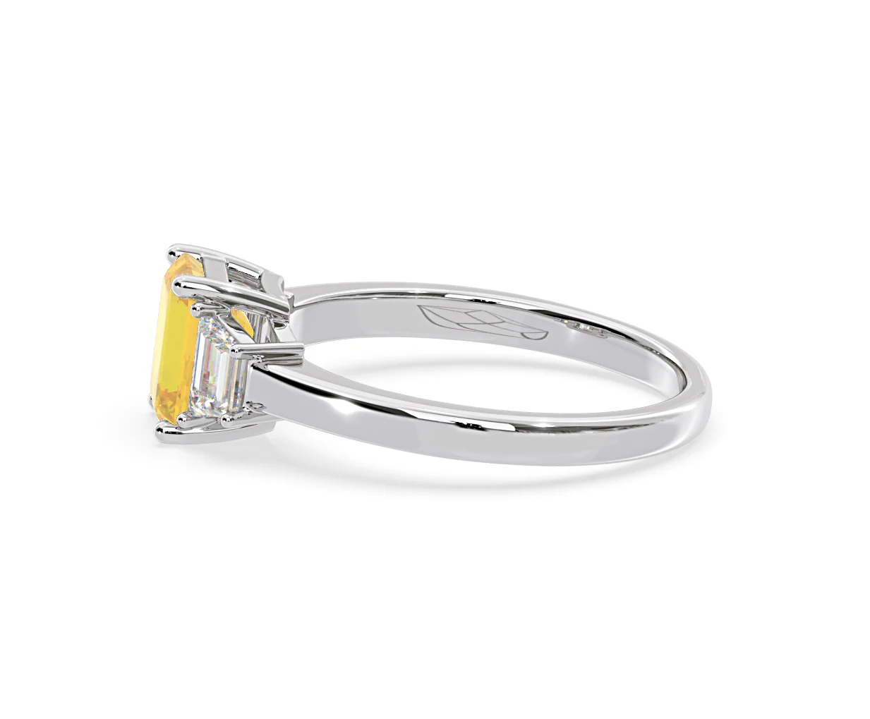 Erika Yellow Lab Diamond 1.70ct Emerald Cut Ring in 18K White Gold - Elara Collection - Image 26