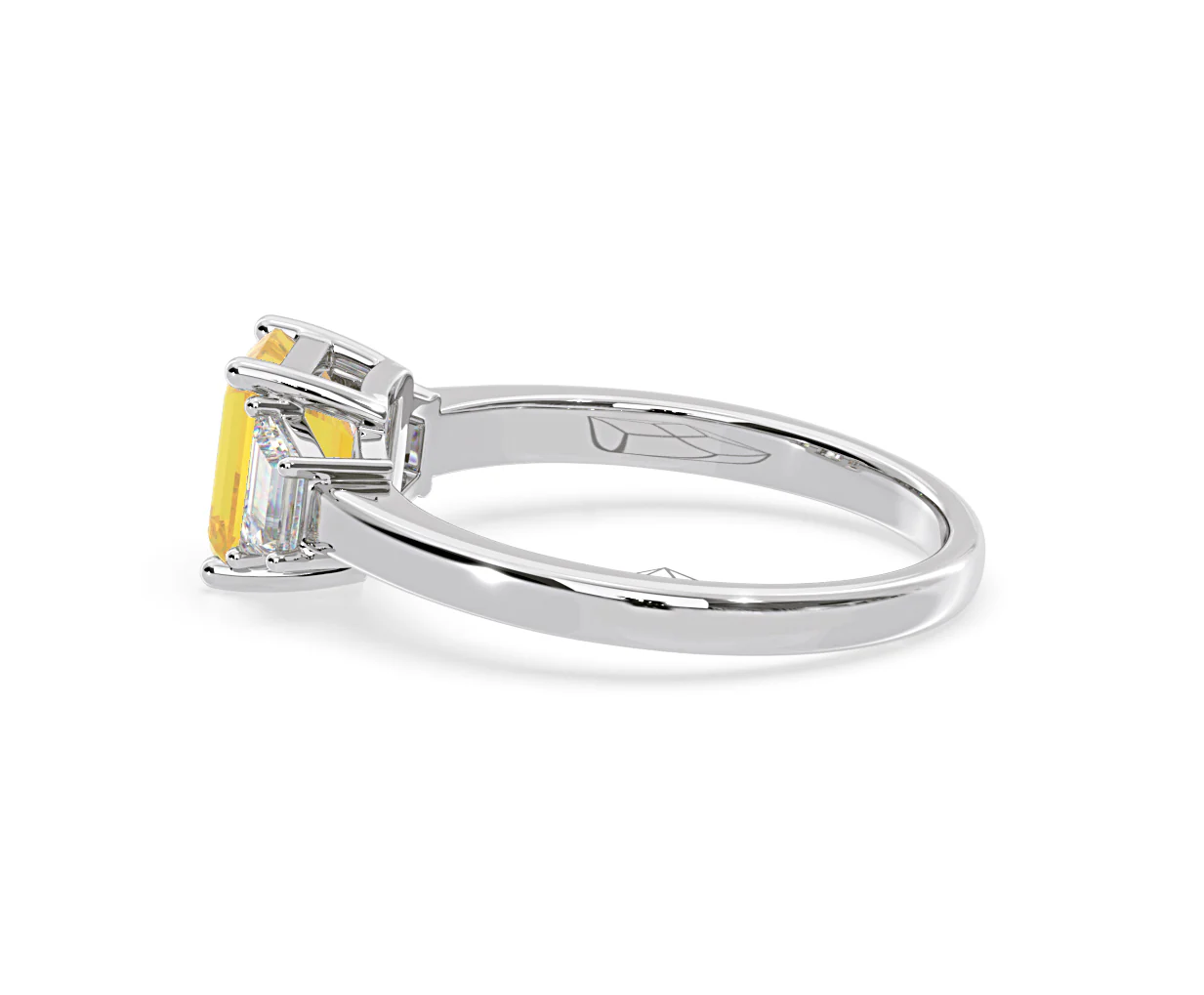 Erika Yellow Lab Diamond 1.70ct Emerald Cut Ring in 18K White Gold - Elara Collection - Image 29