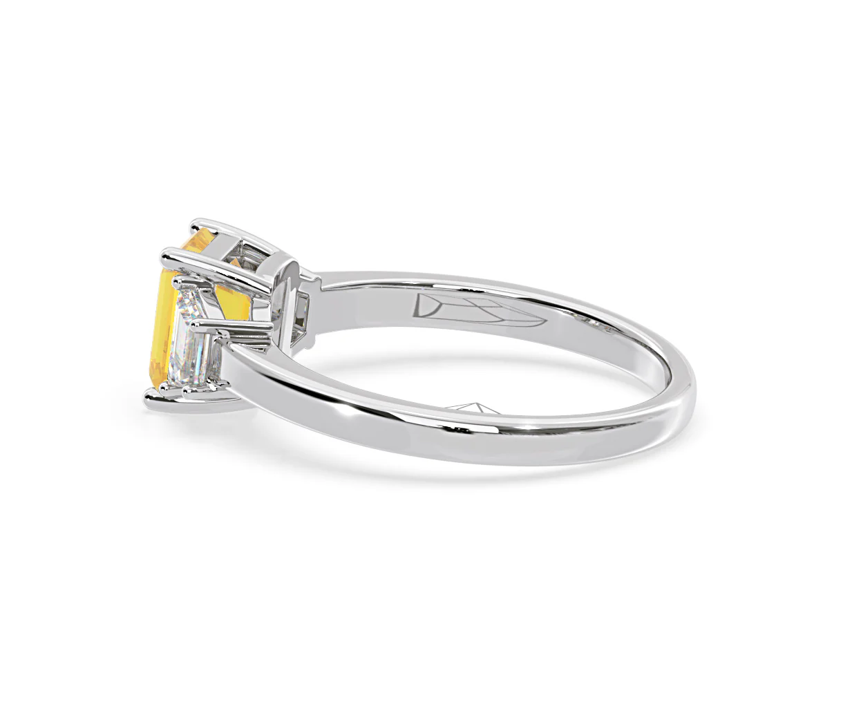 Erika Yellow Lab Diamond 1.70ct Emerald Cut Ring in 18K White Gold - Elara Collection - Image 30