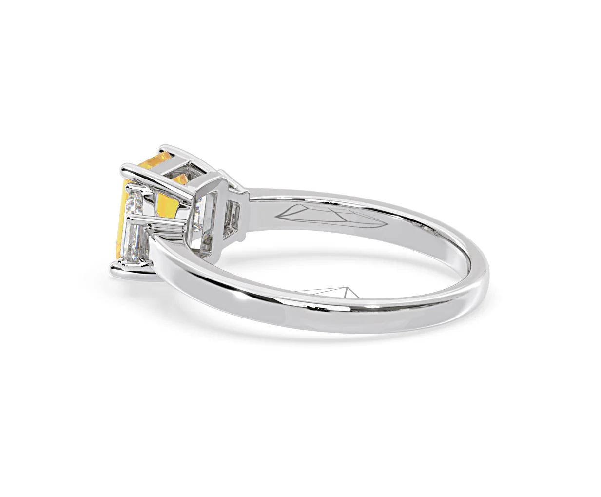 Erika Yellow Lab Diamond 1.70ct Emerald Cut Ring in 18K White Gold - Elara Collection - Image 33