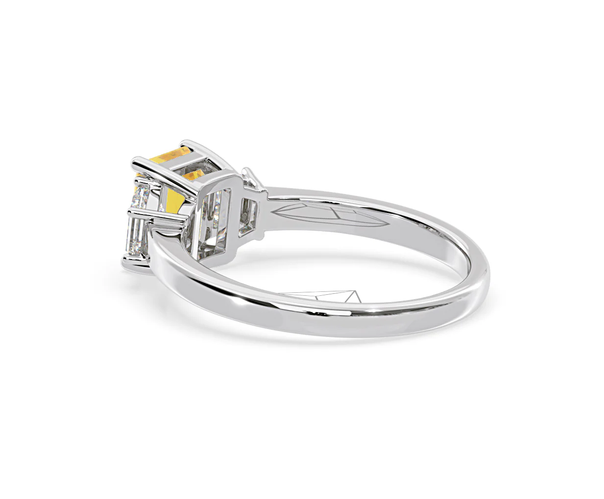 Erika Yellow Lab Diamond 1.70ct Emerald Cut Ring in 18K White Gold - Elara Collection - Image 35