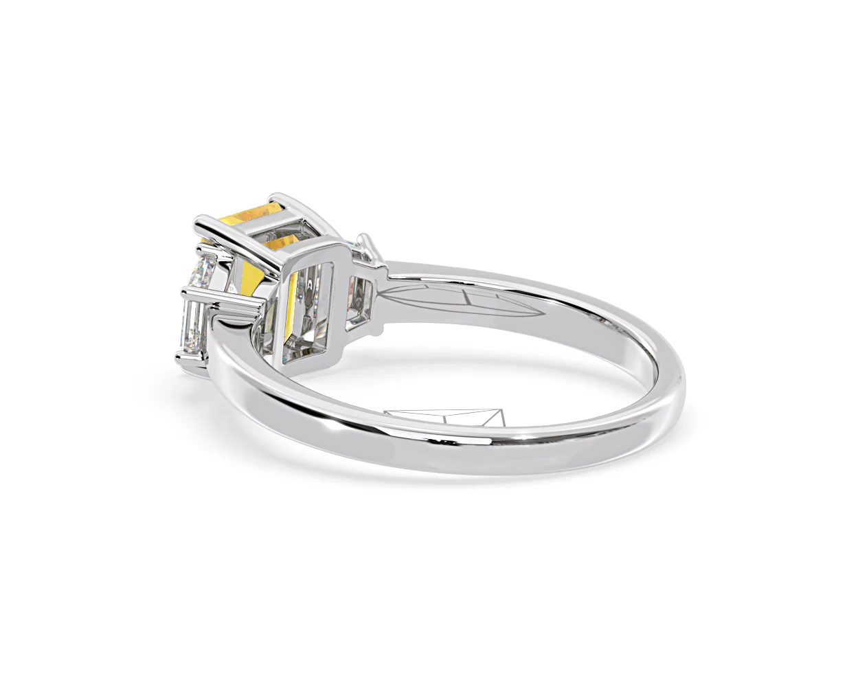 Erika Yellow Lab Diamond 1.70ct Emerald Cut Ring in 18K White Gold - Elara Collection - Image 36