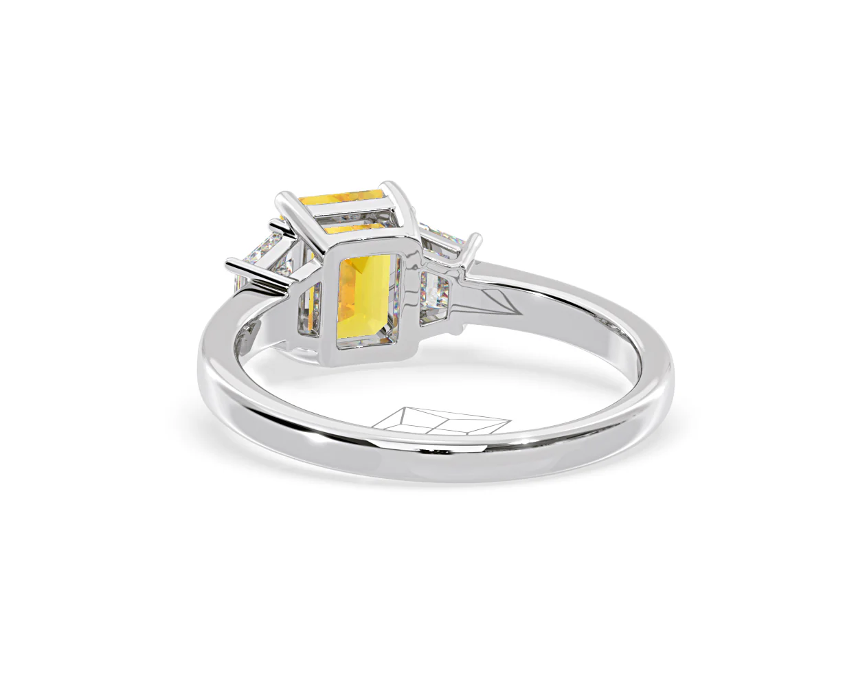 Erika Yellow Lab Diamond 1.70ct Emerald Cut Ring in 18K White Gold - Elara Collection - Image 42