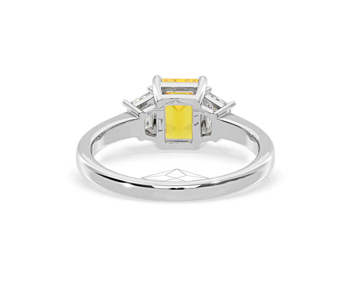 Erika Yellow Lab Diamond 1.70ct Emerald Cut Ring in 18K White Gold - Elara Collection - Image 47