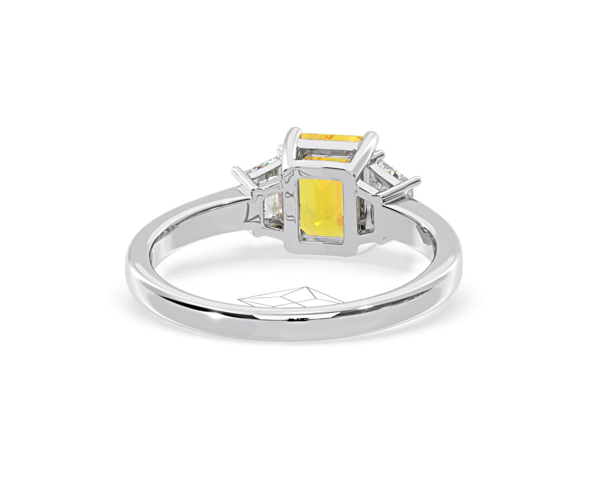 Erika Yellow Lab Diamond 1.70ct Emerald Cut Ring in 18K White Gold - Elara Collection - Image 49