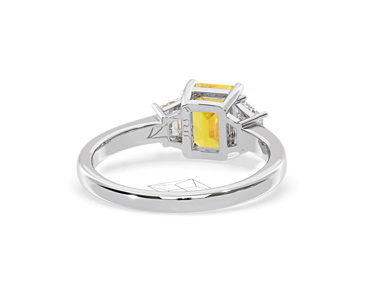Erika Yellow Lab Diamond 1.70ct Emerald Cut Ring in 18K White Gold - Elara Collection - Image 50