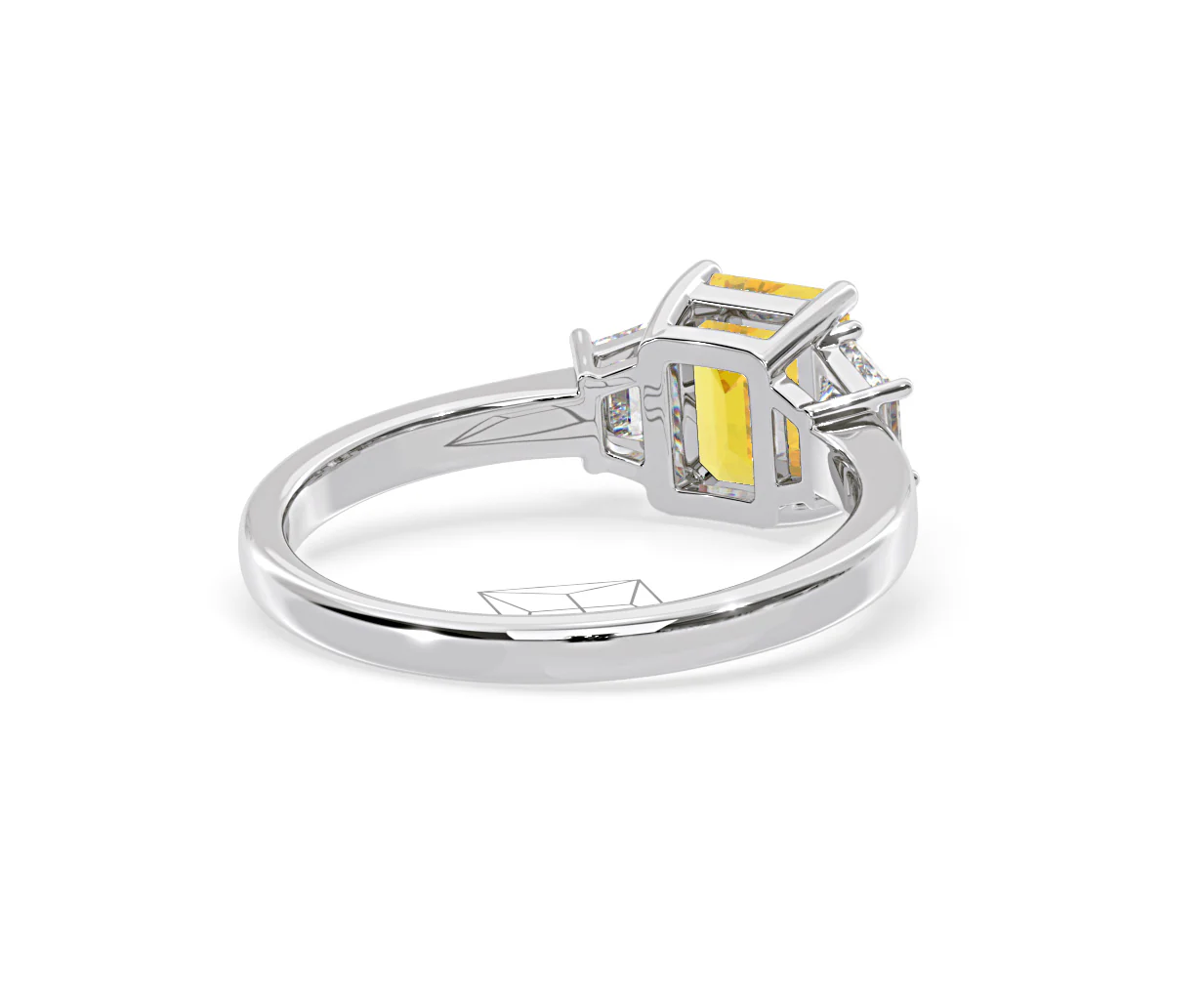Erika Yellow Lab Diamond 1.70ct Emerald Cut Ring in 18K White Gold - Elara Collection - Image 53