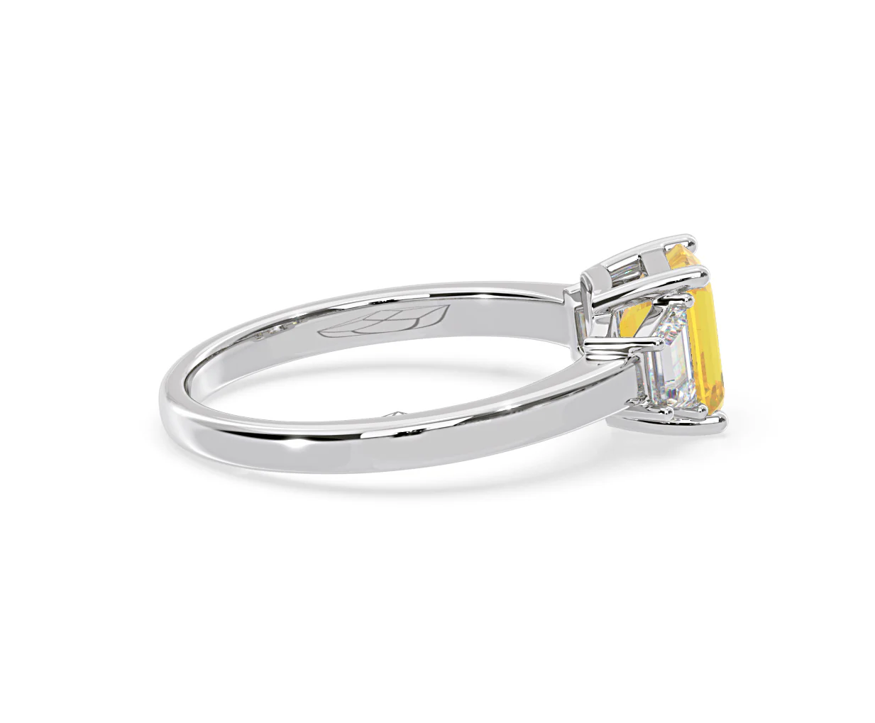 Erika Yellow Lab Diamond 1.70ct Emerald Cut Ring in 18K White Gold - Elara Collection - Image 65