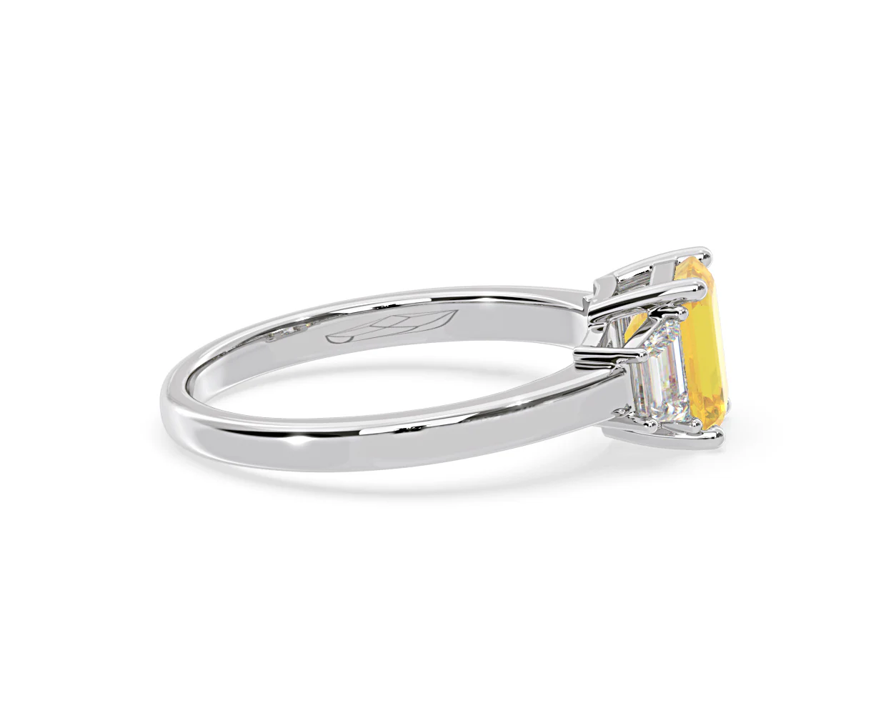 Erika Yellow Lab Diamond 1.70ct Emerald Cut Ring in 18K White Gold - Elara Collection - Image 67