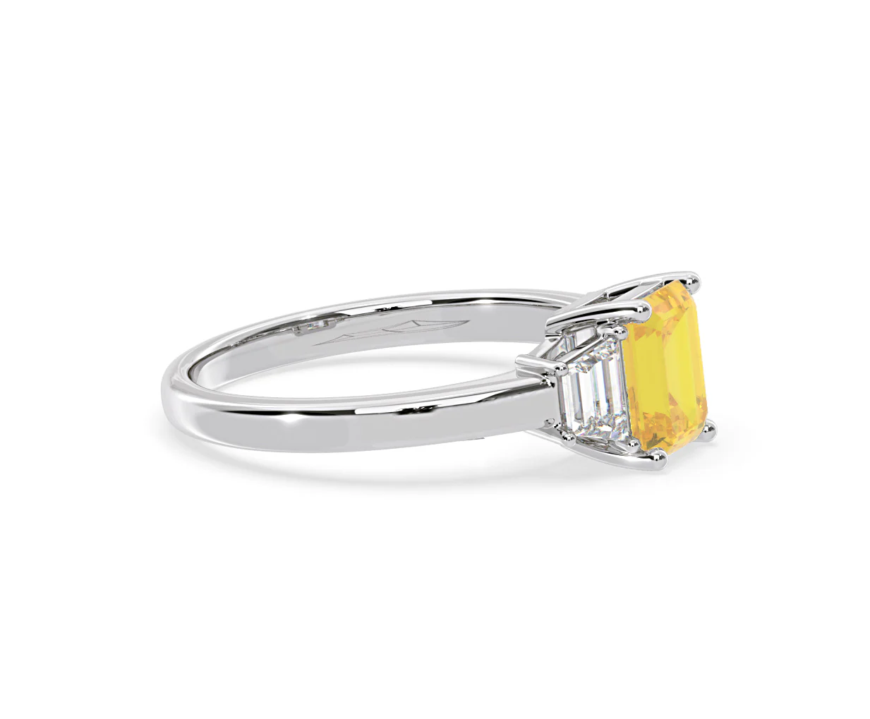 Erika Yellow Lab Diamond 1.70ct Emerald Cut Ring in 18K White Gold - Elara Collection - Image 72