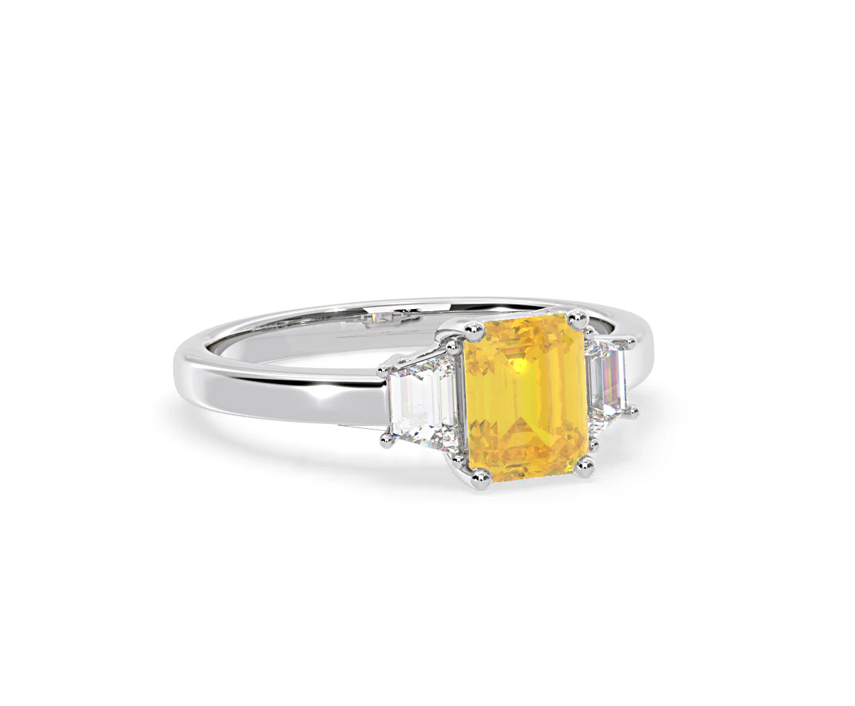 Erika Yellow Lab Diamond 1.70ct Emerald Cut Ring in 18K White Gold - Elara Collection - Image 81