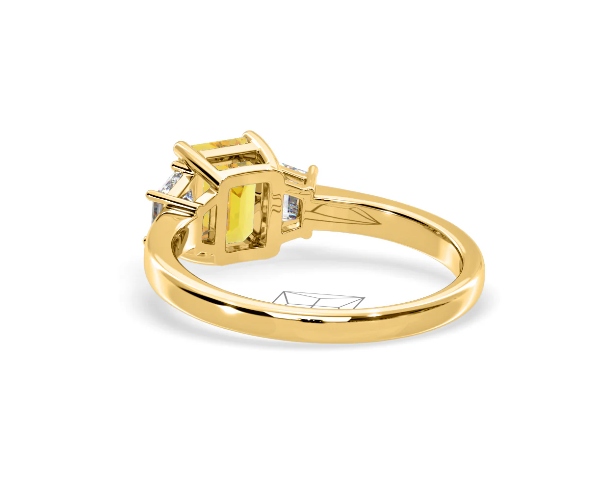 Erika Yellow Lab Diamond 1.70ct Emerald Cut Ring in 18K Yellow Gold - Elara Collection - Image 40