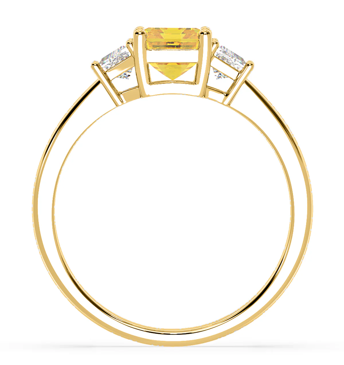 Erika Yellow Lab Diamond 1.70ct Emerald Cut Ring in 18K Yellow Gold - Elara Collection - Image 5