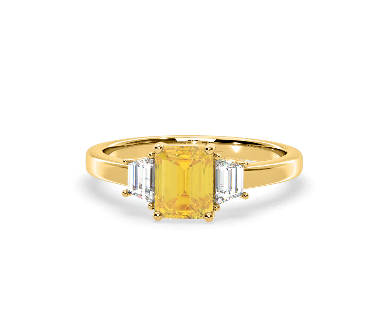 Erika Yellow Lab Diamond 1.70ct Emerald Cut Ring in 18K Yellow Gold - Elara Collection - Image 8