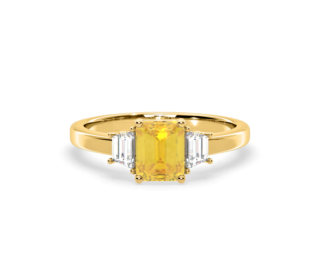 Erika Yellow Lab Diamond 1.70ct Emerald Cut Ring in 18K Yellow Gold - Elara Collection - Image 86