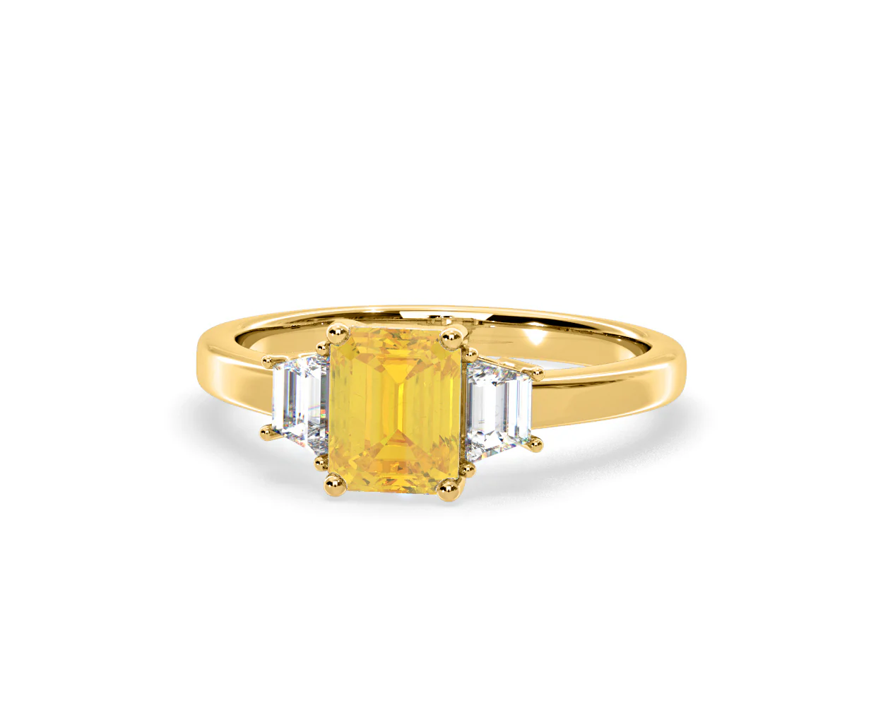 Erika Yellow Lab Diamond 1.70ct Emerald Cut Ring in 18K Yellow Gold - Elara Collection - Image 9