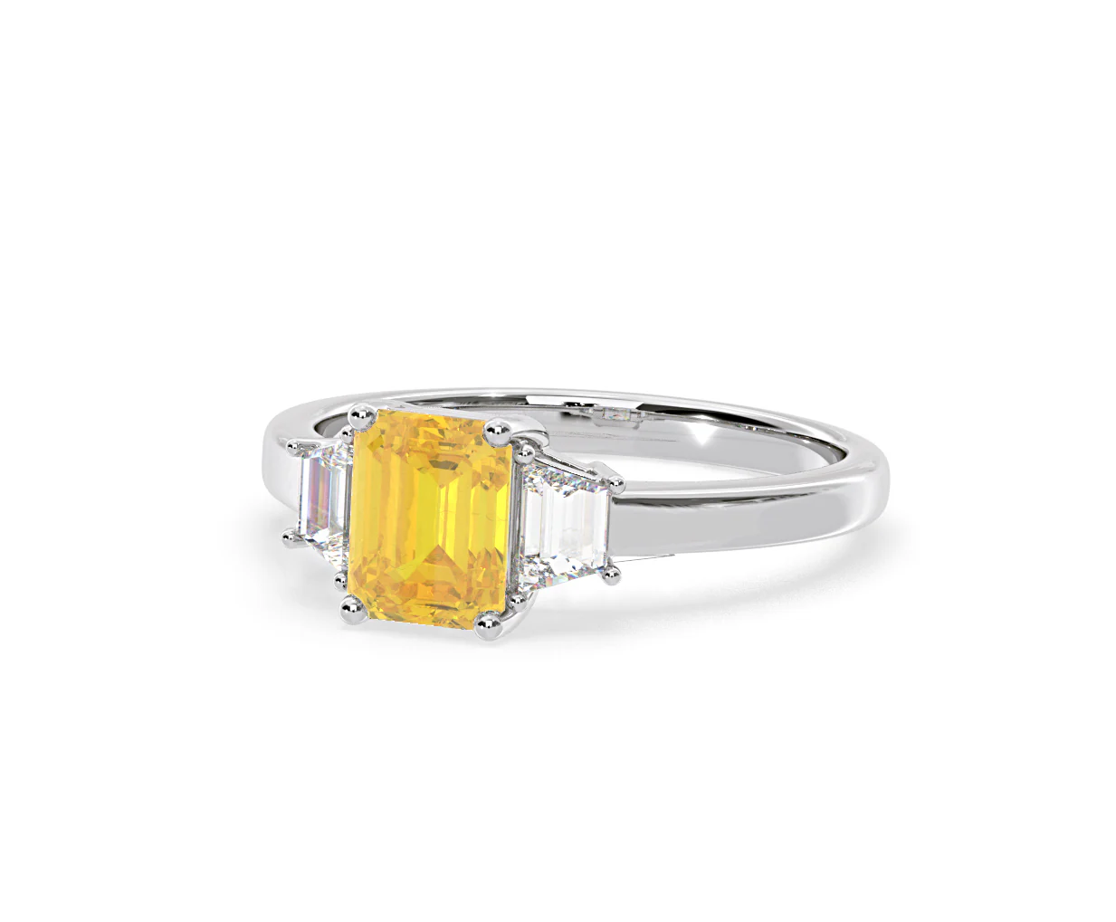 Erika Yellow Lab Diamond 1.70ct Emerald Cut Ring in Platinum - Elara Collection - Image 12