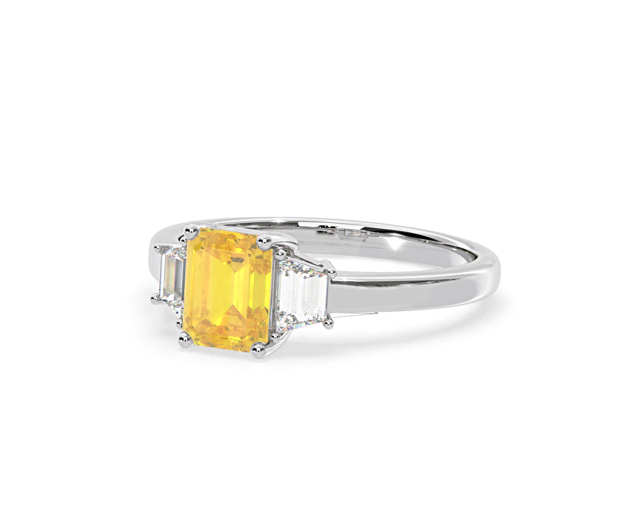 Erika Yellow Lab Diamond 1.70ct Emerald Cut Ring in Platinum - Elara Collection - Image 13