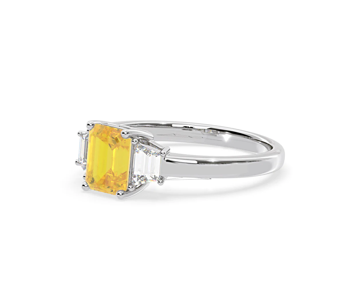 Erika Yellow Lab Diamond 1.70ct Emerald Cut Ring in Platinum - Elara Collection - Image 16