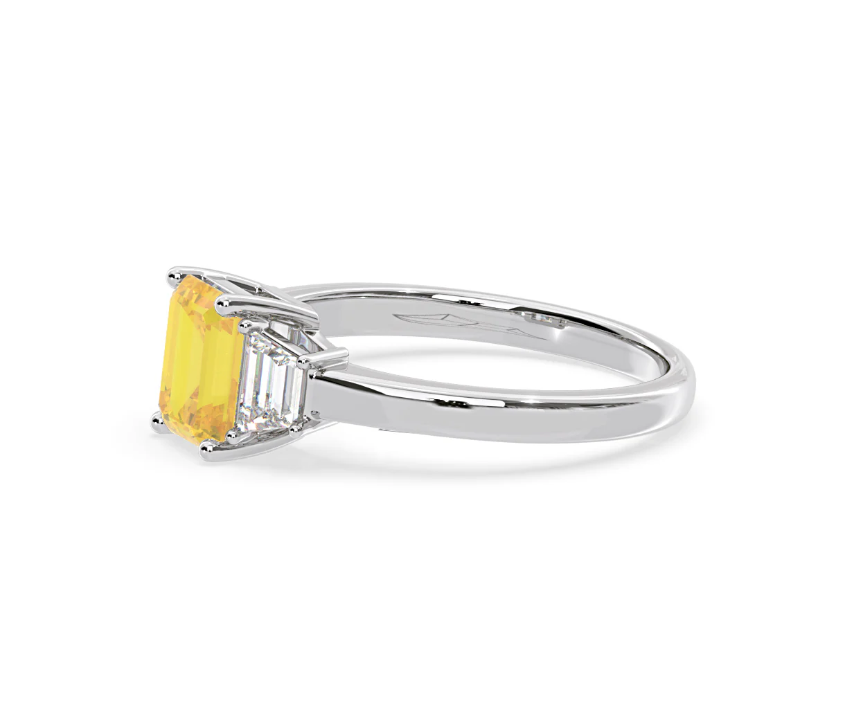 Erika Yellow Lab Diamond 1.70ct Emerald Cut Ring in Platinum - Elara Collection - Image 21