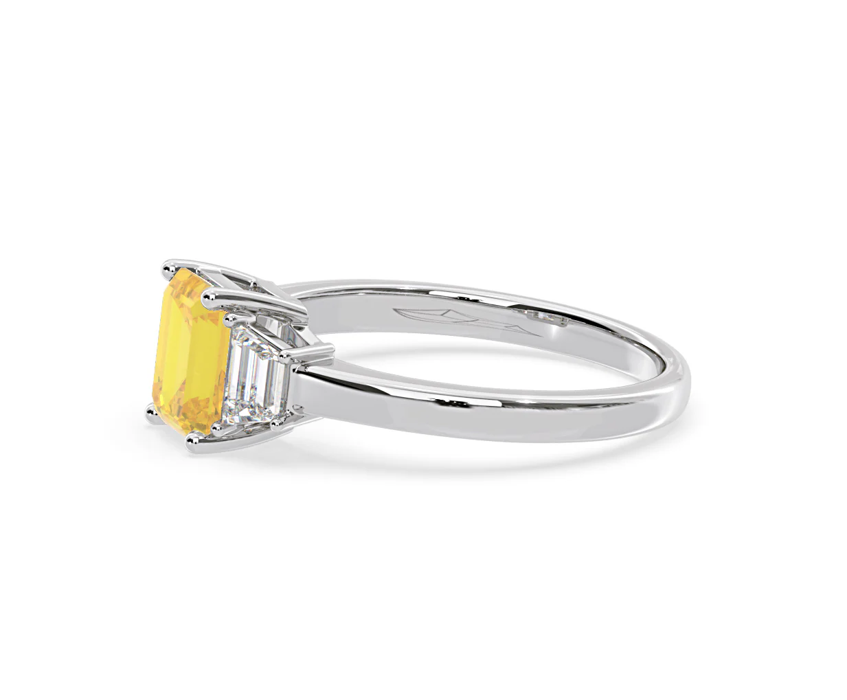 Erika Yellow Lab Diamond 1.70ct Emerald Cut Ring in Platinum - Elara Collection - Image 22