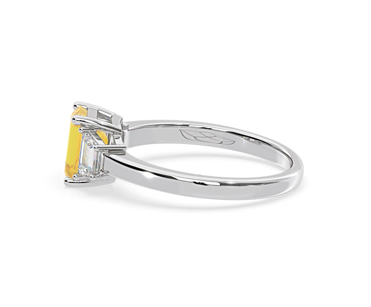 Erika Yellow Lab Diamond 1.70ct Emerald Cut Ring in Platinum - Elara Collection - Image 27