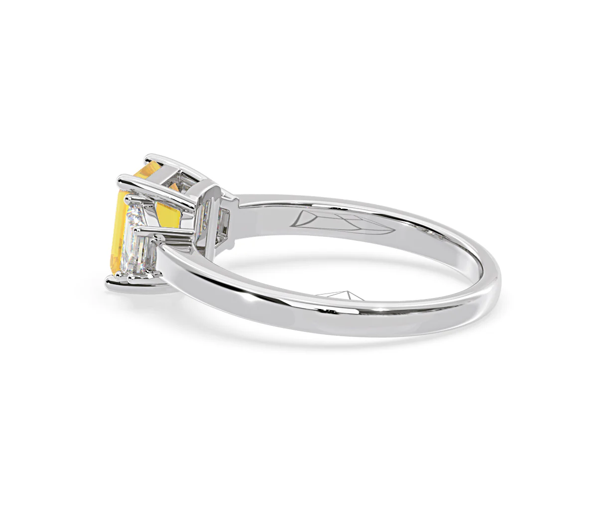 Erika Yellow Lab Diamond 1.70ct Emerald Cut Ring in Platinum - Elara Collection - Image 31