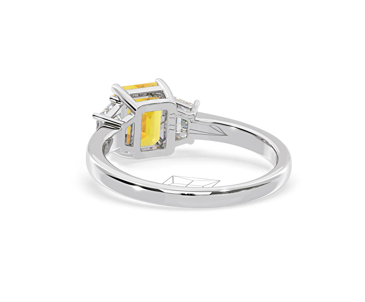 Erika Yellow Lab Diamond 1.70ct Emerald Cut Ring in Platinum - Elara Collection - Image 41