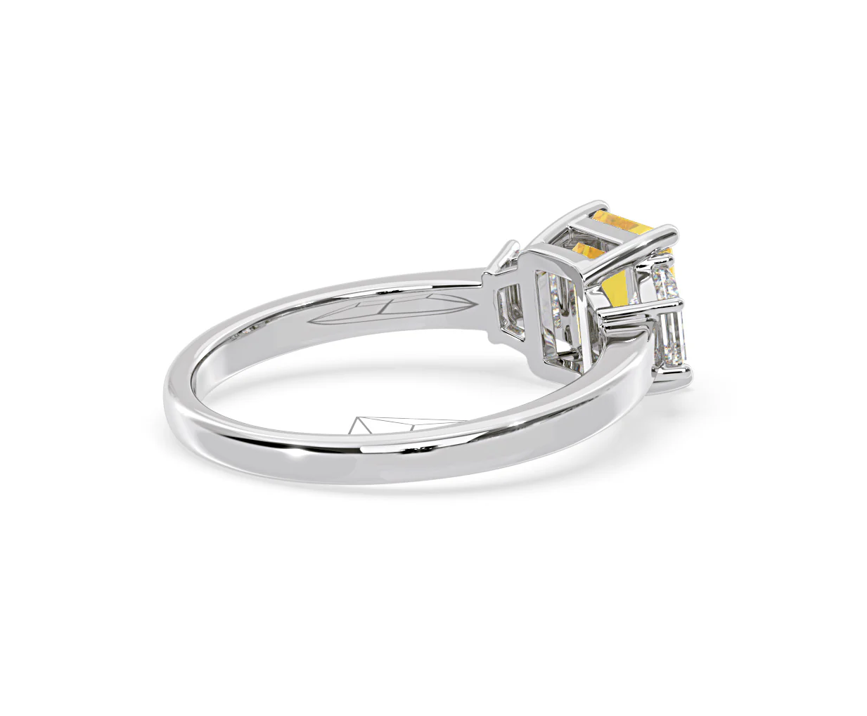 Erika Yellow Lab Diamond 1.70ct Emerald Cut Ring in Platinum - Elara Collection - Image 58