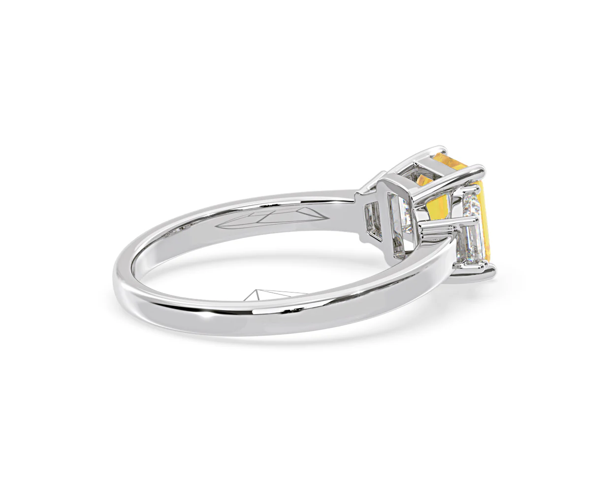 Erika Yellow Lab Diamond 1.70ct Emerald Cut Ring in Platinum - Elara Collection - Image 60