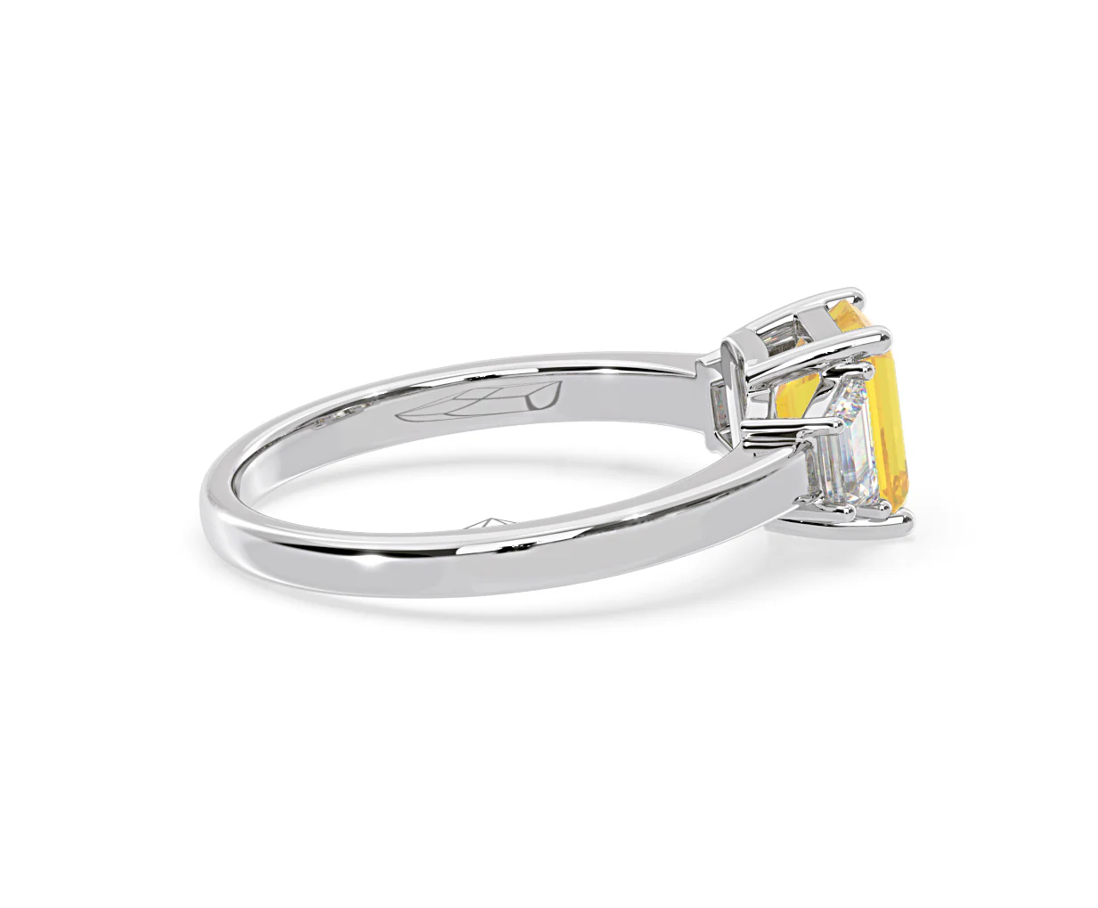Erika Yellow Lab Diamond 1.70ct Emerald Cut Ring in Platinum - Elara Collection - Image 64