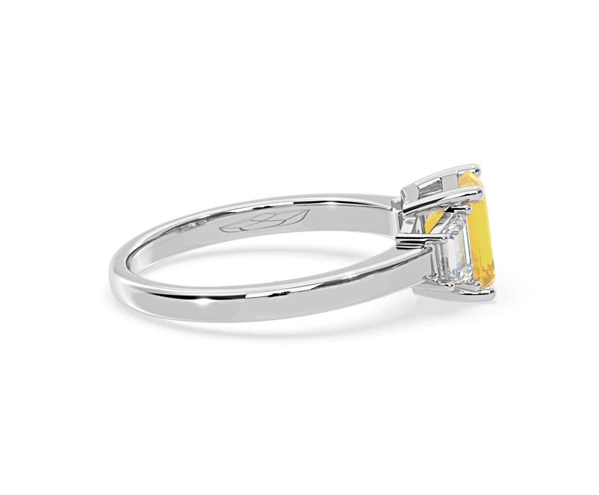 Erika Yellow Lab Diamond 1.70ct Emerald Cut Ring in Platinum - Elara Collection - Image 66