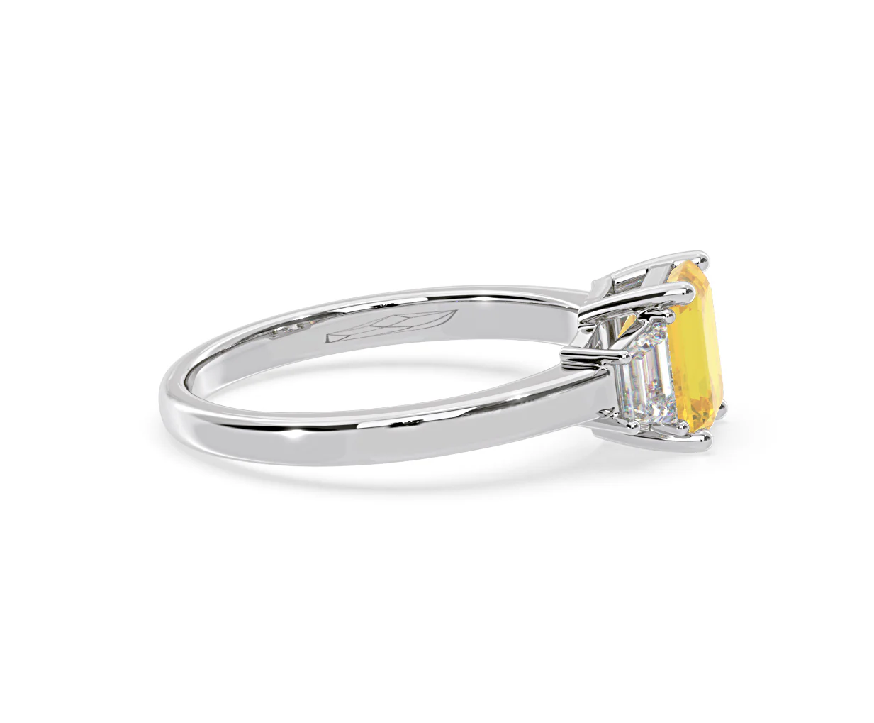 Erika Yellow Lab Diamond 1.70ct Emerald Cut Ring in Platinum - Elara Collection - Image 68